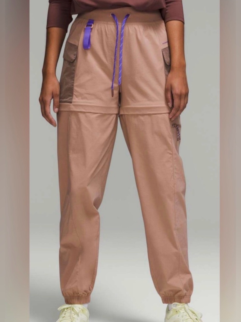 Lululemon Convertible High-Rise Hiking Joggers Pants shorts Pink Clay indigo 10